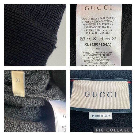 Gucci Oversized Logo Hoodie Sweatshirt GG Luxury Black Mens XL Monogram - Picture 11 of 11